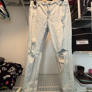SHEIN Light Gray Distressed Skinny Jeans